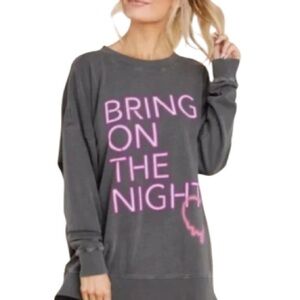 Wildfox Sweatshirt Night Creature Bring on the night washed black  sz Med NWT